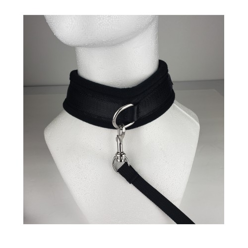 Collar y Correa Spartacus de Neopreno en Negro