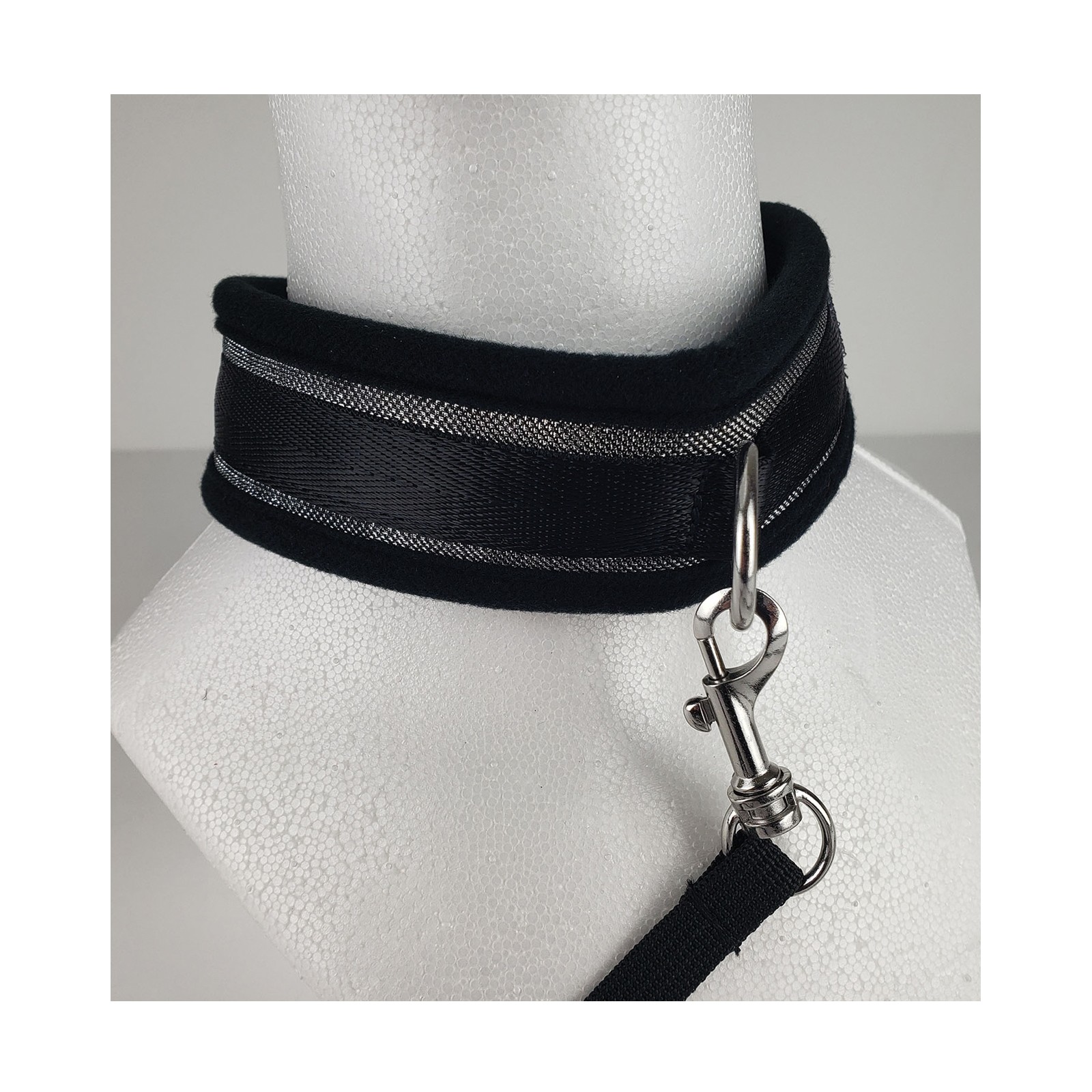 Collar y Correa Spartacus - Neopreno Plateado