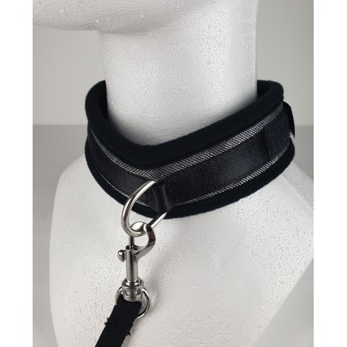 Collar y Correa Spartacus - Neopreno Plateado