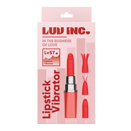 Luv Inc. Lipstick Vibrator with 4 Heads - Coral