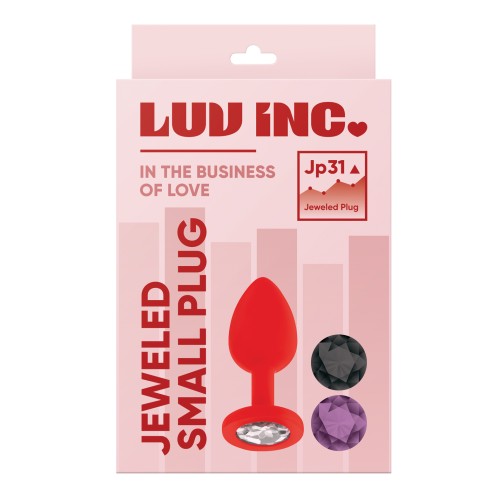 Luv Inc. Small Red Jeweled Silicone Butt Plug