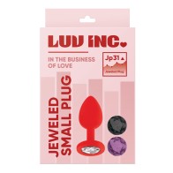 Luv Inc. Plug Anal de Silicona con Joyas - Pequeño Rojo