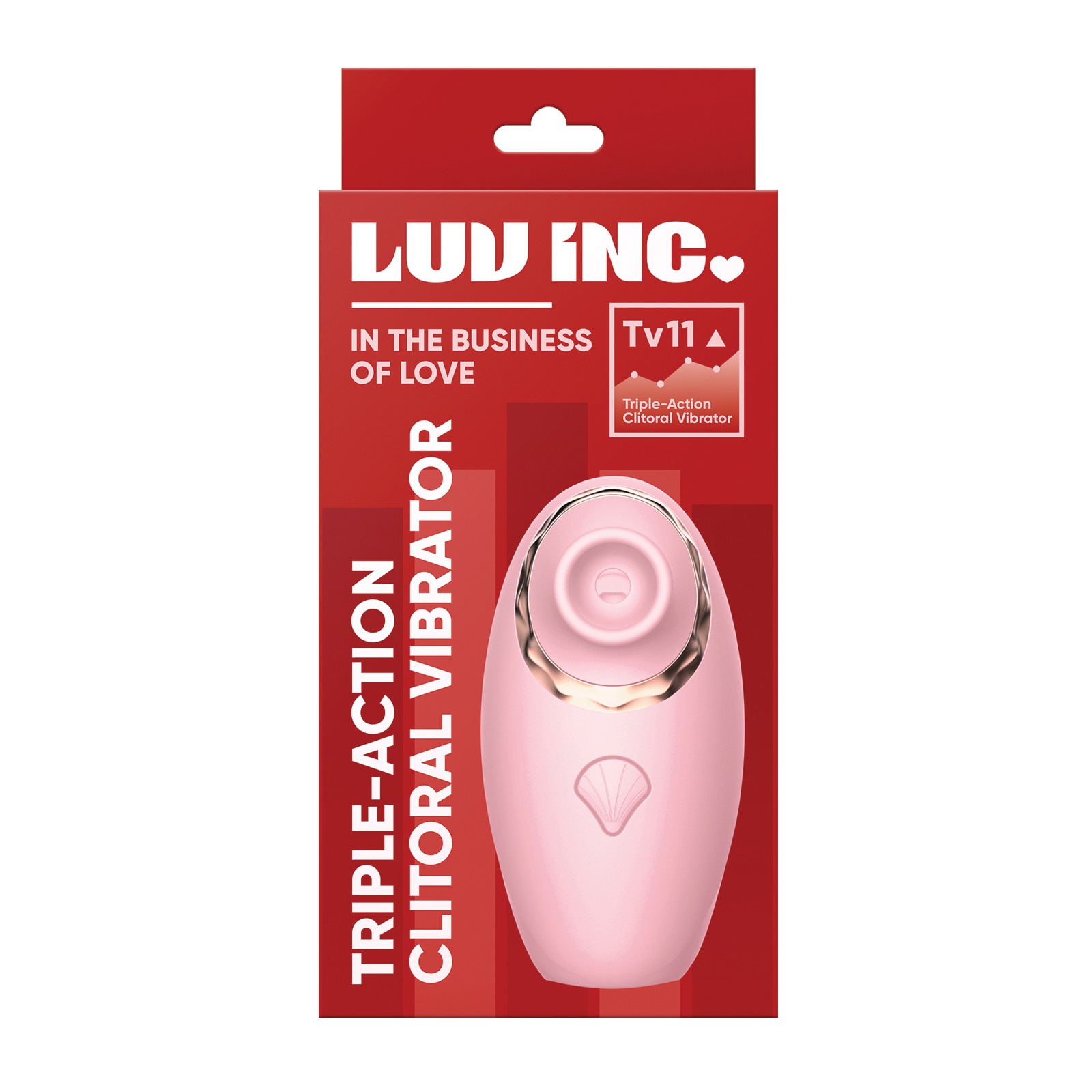 Luv Inc. Triple Action Pink Clitoral Vibrator - 10 Modes