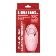 Luv Inc. Triple Action Pink Clitoral Vibrator - 10 Modes