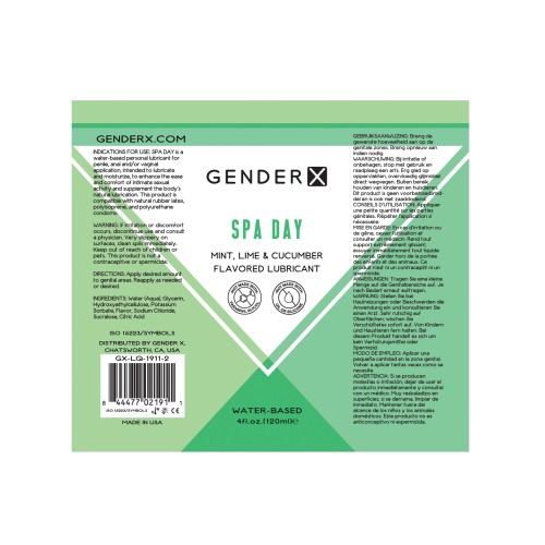 Gender X Flavored Lube - Spa Day 4 oz