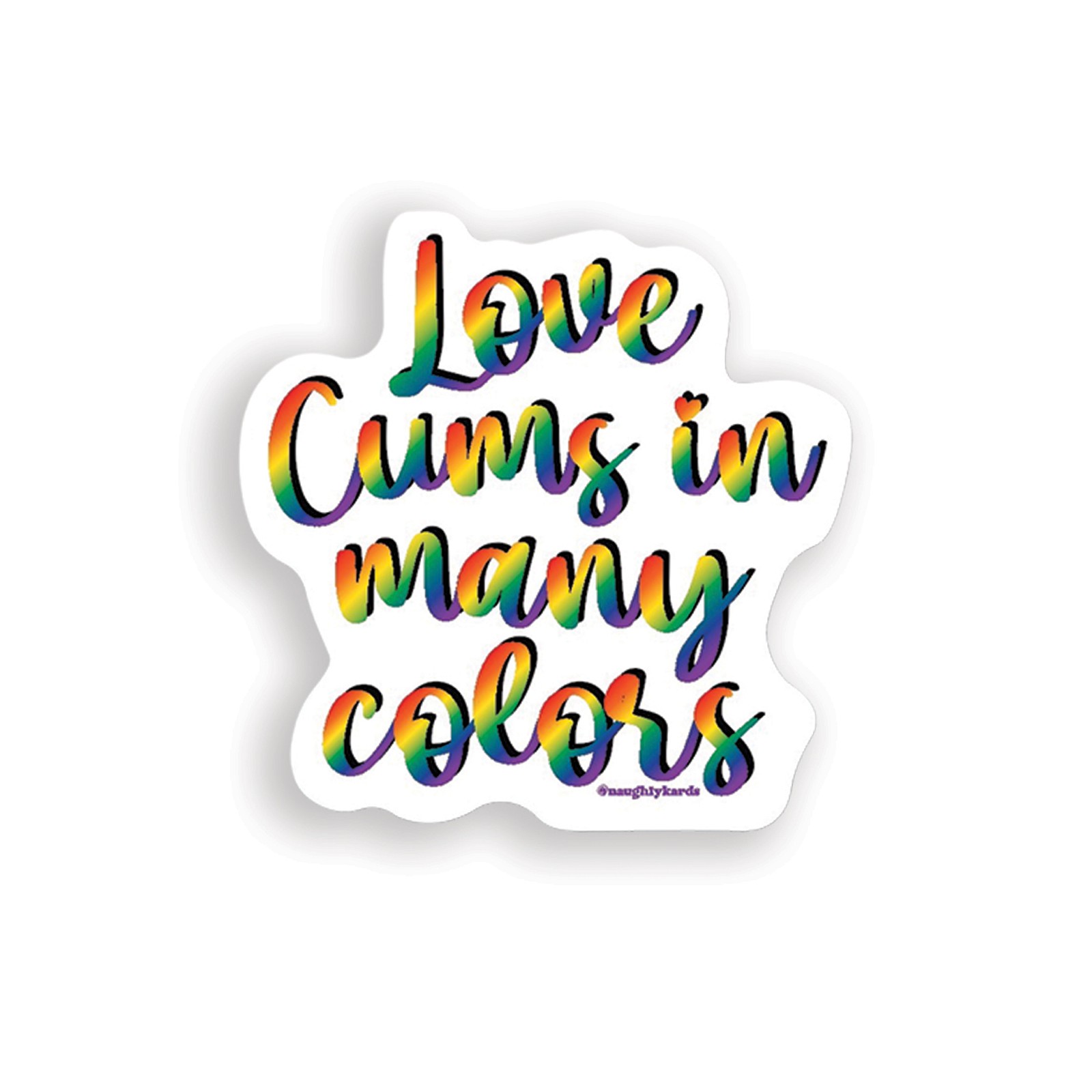 Love Cums Naughty Sticker - Pack of 3