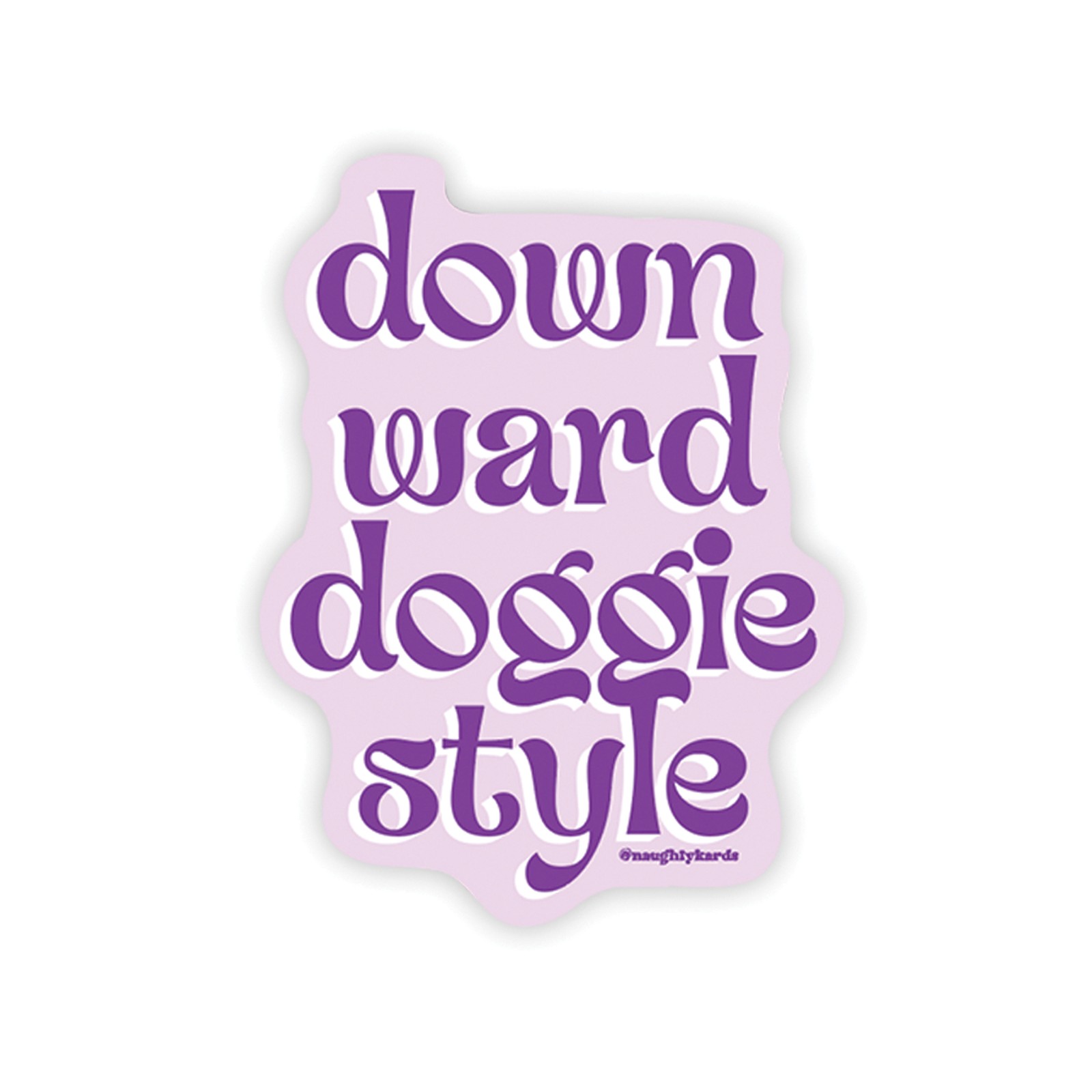 Downward Doggie Naughty Sticker - Pack of 3