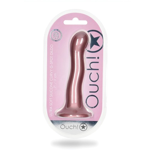 Shots Ouch 7 Curvy G-Spot Dildo - Rose Gold