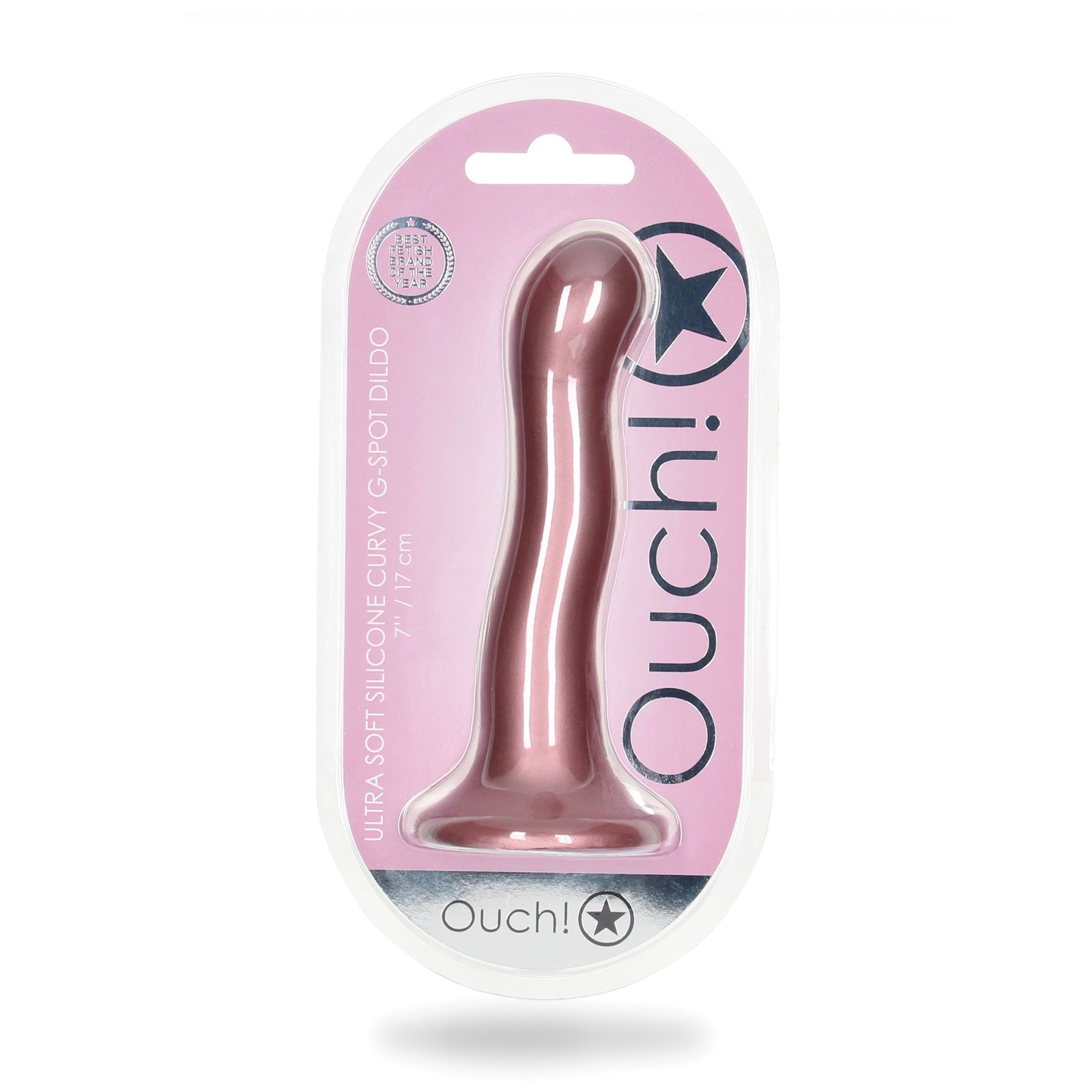 Shots Ouch 7 Curvy G-Spot Dildo - Rose Gold