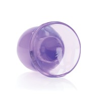 Shots RealRock Crystal Clear Anal Plug - Purple 3.5"