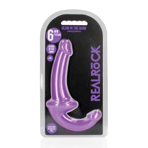 Shots RealRock Glow in the Dark Strapless Strap-On Purple