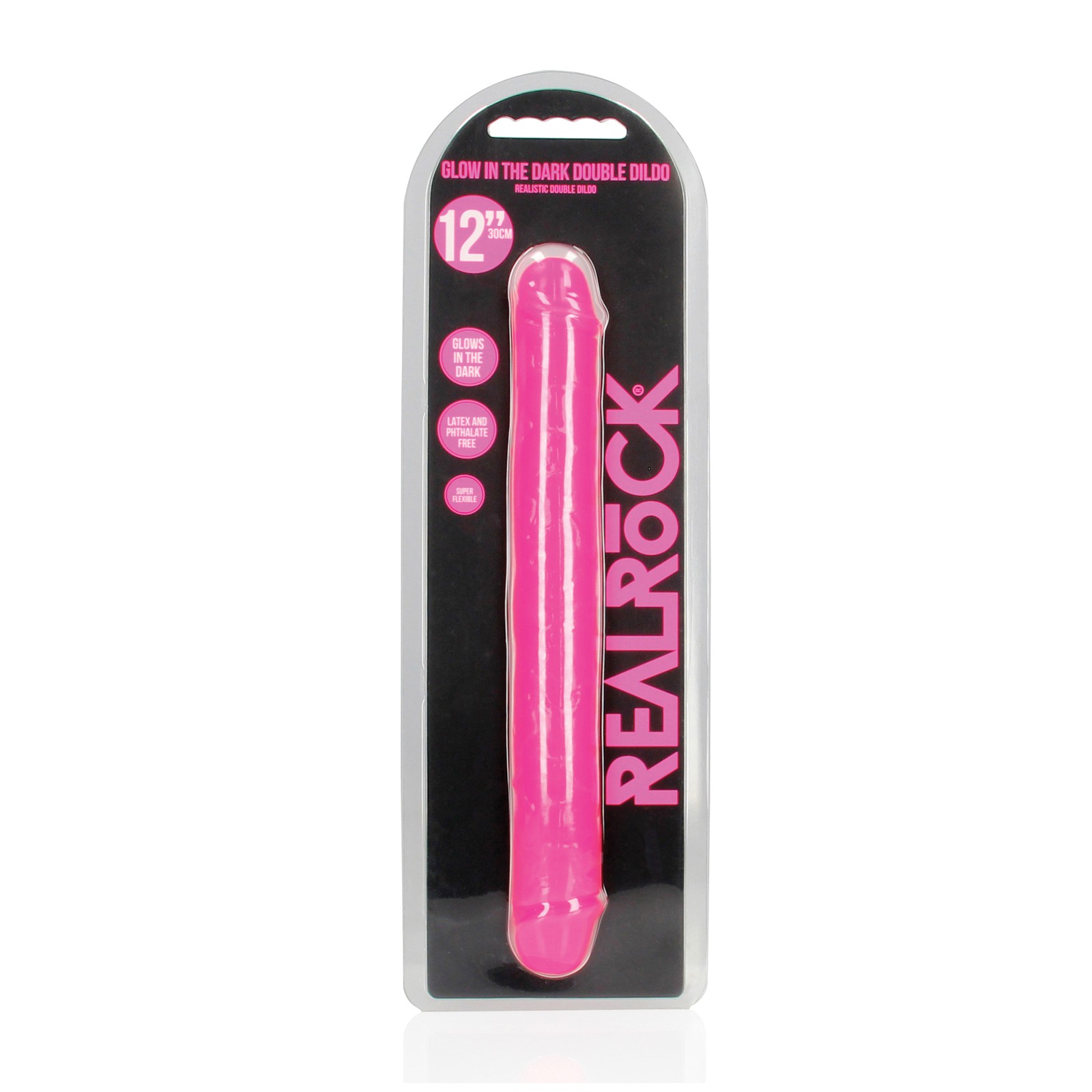 RealRock Double Dong Glow-in-the-Dark Neon Pink