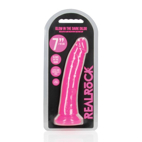 Shots RealRock 7 Inch Slim Dildo Glow in the Dark