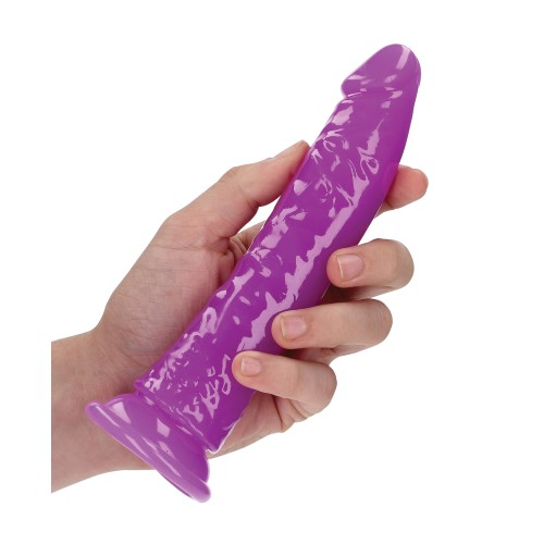 Shots RealRock Slim Glow-in-the-Dark Dildo - Neon Purple