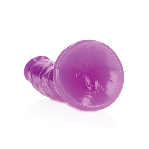 Shots RealRock Slim Glow-in-the-Dark Dildo - Neon Purple