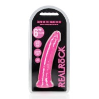 Shots RealRock 6" Slim Dildo - Neon Pink