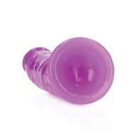 Shots RealRock 6 Inch Slim Dildo Neon Purple - Glow in the Dark