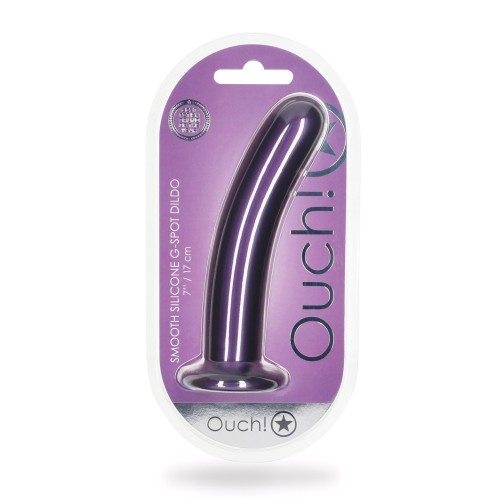 Shots Ouch 7 Inch Smooth G Spot Dildo Metallic Purple