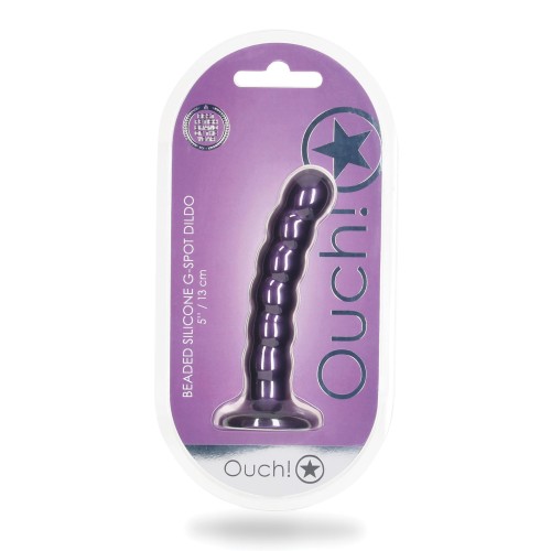 Shots Ouch 5 Beaded G-Spot Dildo Metallic Purple - Buy Now