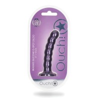 Shots Ouch 5 Beaded G-Spot Dildo Metallic Purple - Buy Now