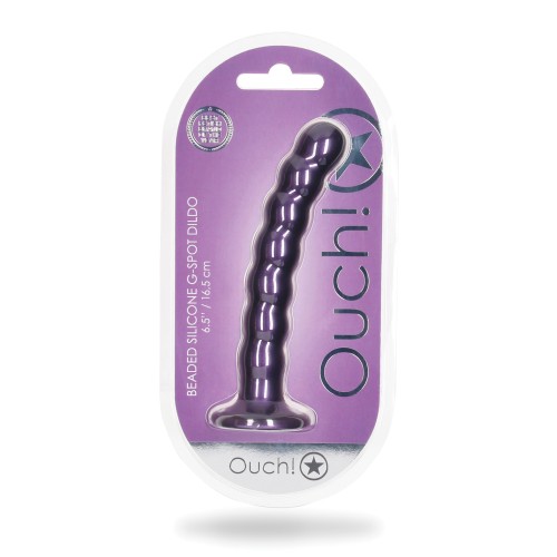 Beaded G-Spot Dildo - Metallic Pleasure