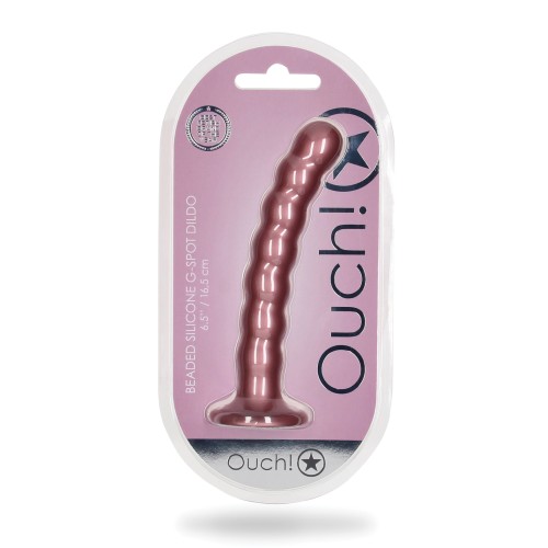 Shots Ouch 6.5 Inch Beaded G-Spot Dildo Rose Gold