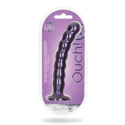 Dildo Beaded G-Spot 8" - Púrpura Metalizado