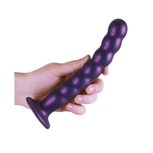 Dildo Beaded G-Spot 8" - Púrpura Metalizado