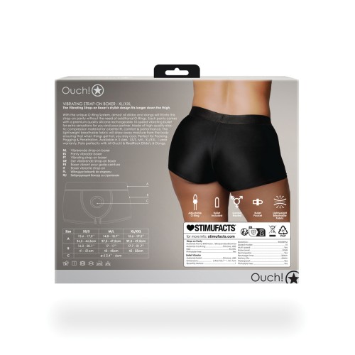 Shots Ouch Vibrating Strap On Boxer Black XXL