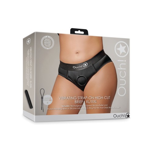 Ouch Vibrating Strap On Brief Black XL/XXL