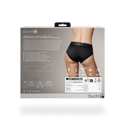 Shots Ouch Vibrating Strap On High-Cut Brief Black