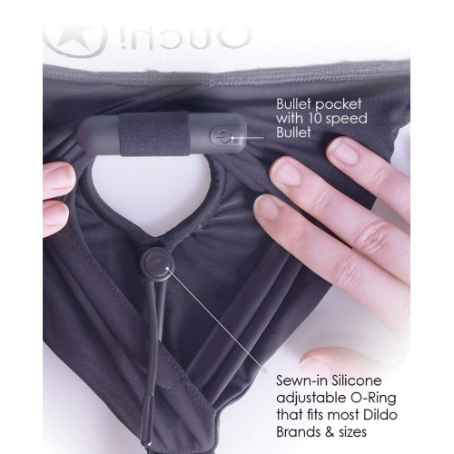 Shots Ouch Vibrating Strap On High-Cut Brief Black