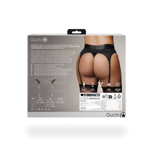 Shots Ouch Vibrating Strap On Thong Black XL/XXL