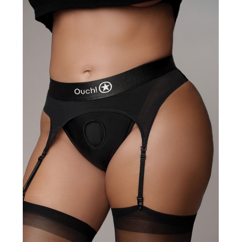 Shots Ouch Vibrating Strap On Thong Black XL/XXL