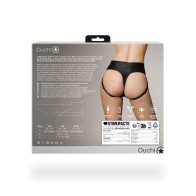 Shots Ouch Vibrating Strap On Thong with Removable Rear Straps - Black XS/S