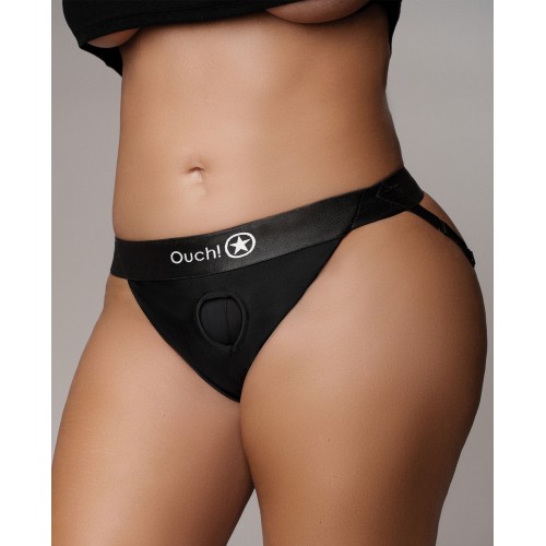 Shots Ouch Vibrating Strap On Panty Harness Black