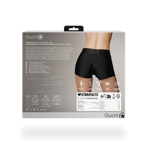 Shots Ouch Boxer Vibrante Strap-On - Negro