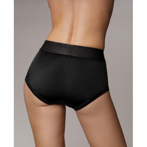 Tanga con Vibración Strap-On Ouch Negro XS/S