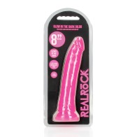 Dildo Slim RealRock 8 Rosa Neón