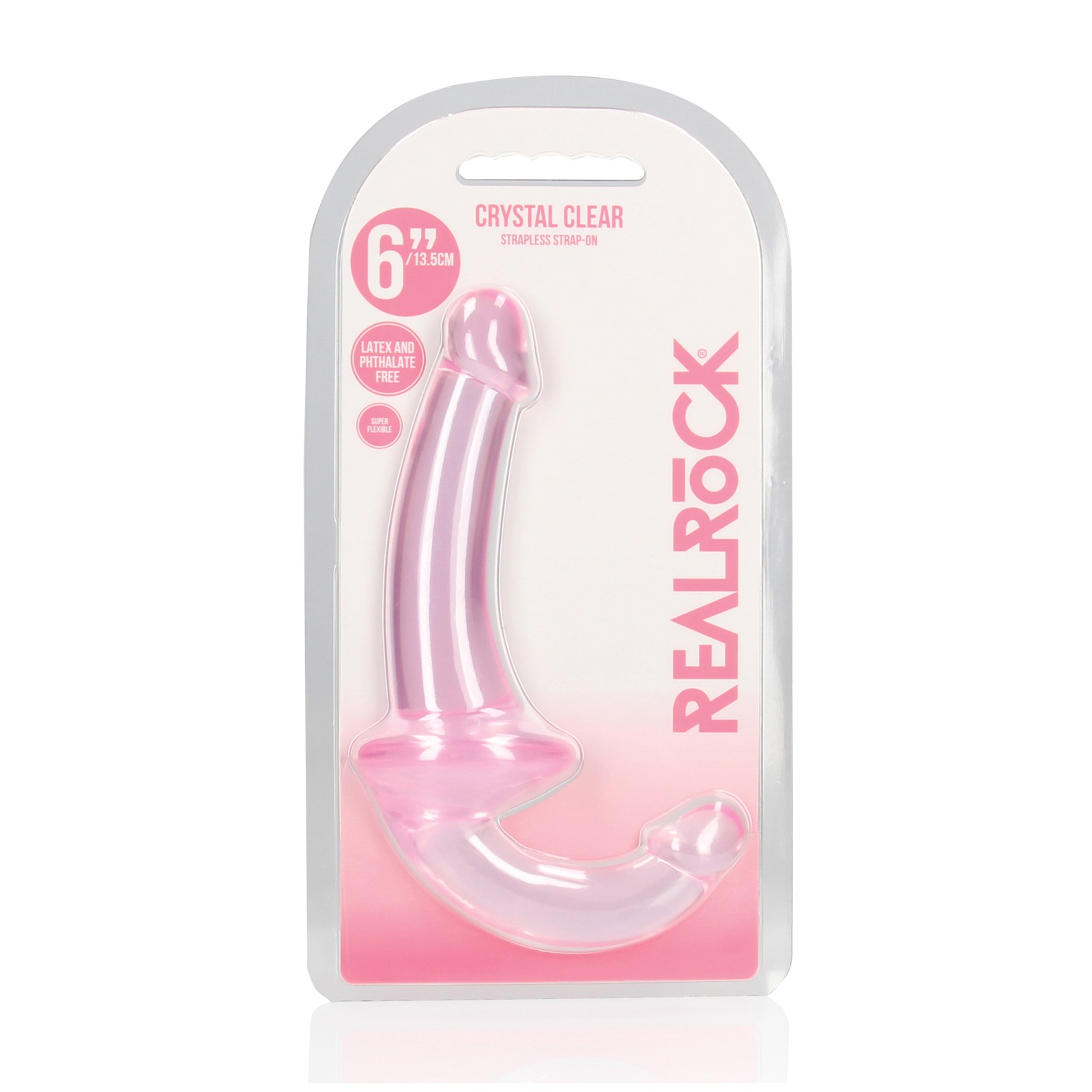 Shots RealRock Strap-On Sin Correas de 6 Pulgadas Rosa