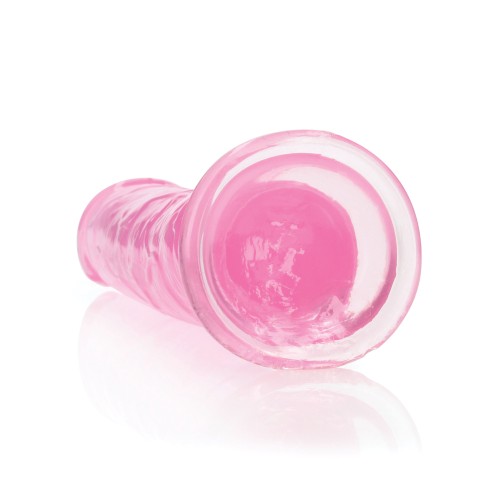 Shots RealRock Crystal Clear 9 Inch Straight Dildo with Suction Cup Pink