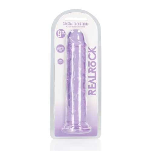 Shots RealRock Crystal Clear 9 Inch Dildo Purple