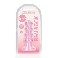 Shots RealRock Clear Curvy Dildo Butt Plug Pink