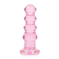 Shots RealRock Clear Curvy Dildo Butt Plug Pink