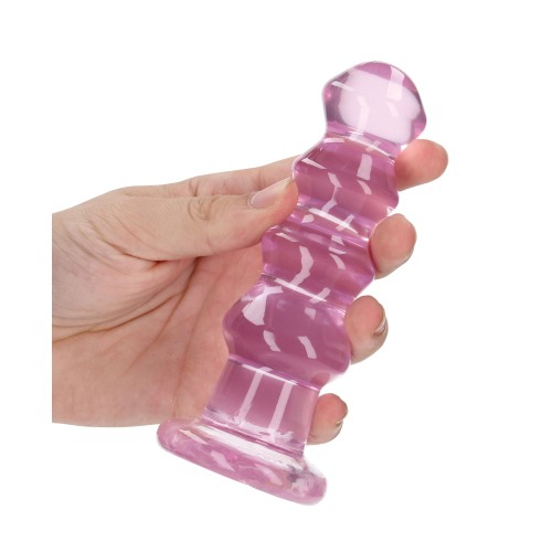 Shots RealRock Clear Curvy Dildo Butt Plug Pink