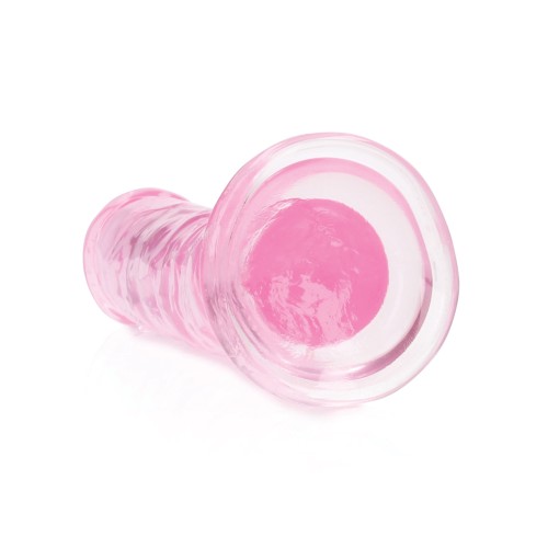 Shots RealRock 6" Clear Dildo with Suction Cup Pink