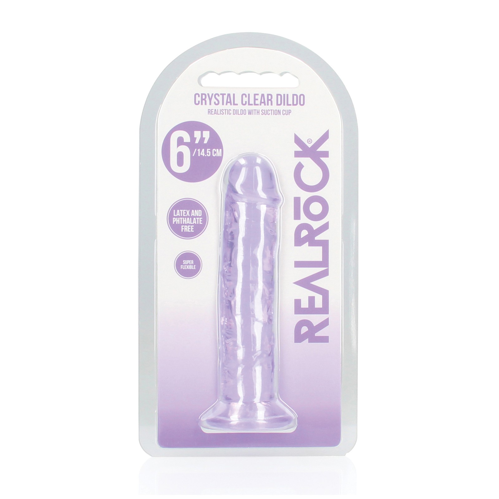 Shots RealRock 6" Dildo with Suction Cup Purple