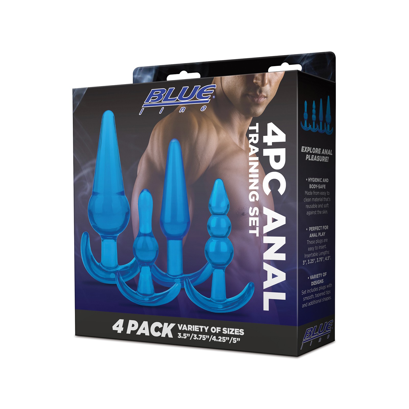 Blue Line Anal Training Set 4 pcs Jelly Blue