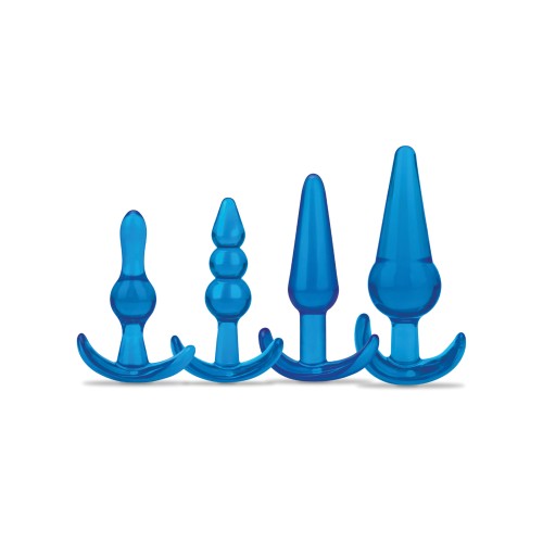 Blue Line Anal Training Set 4 pcs Jelly Blue