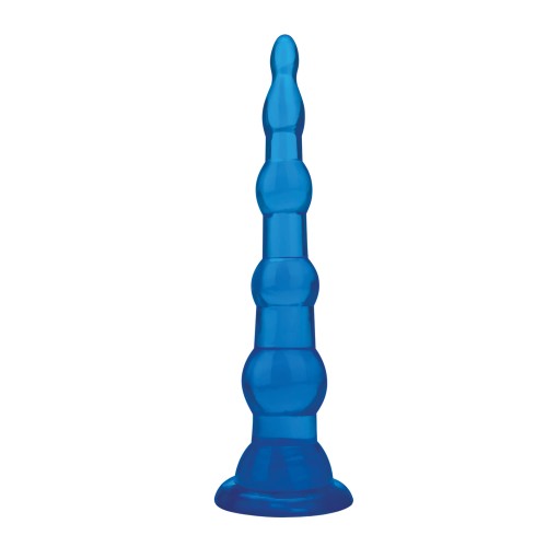 Blue Line C & B 6.75 Inch Anal Beads Jelly Blue